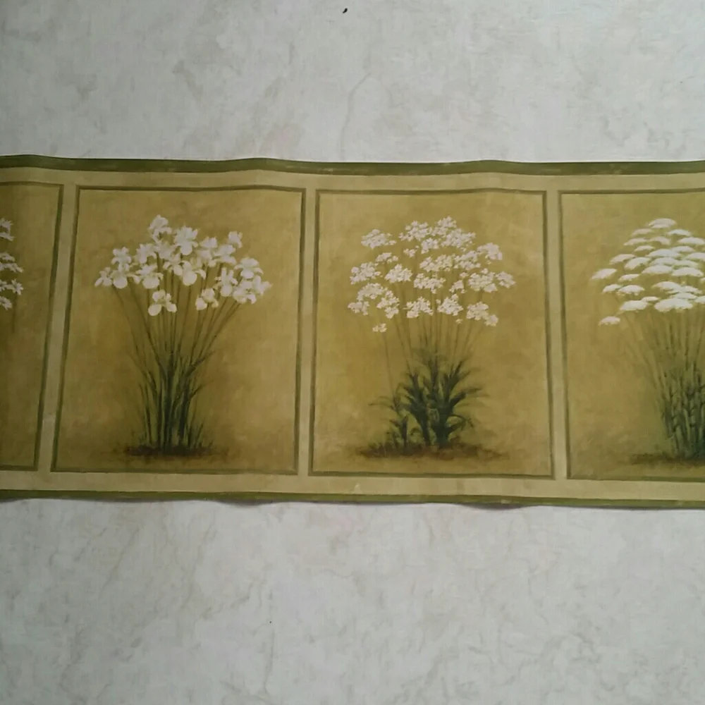 Wallpaper Border - Wild Flowers Floral Meadow Boho Herbs